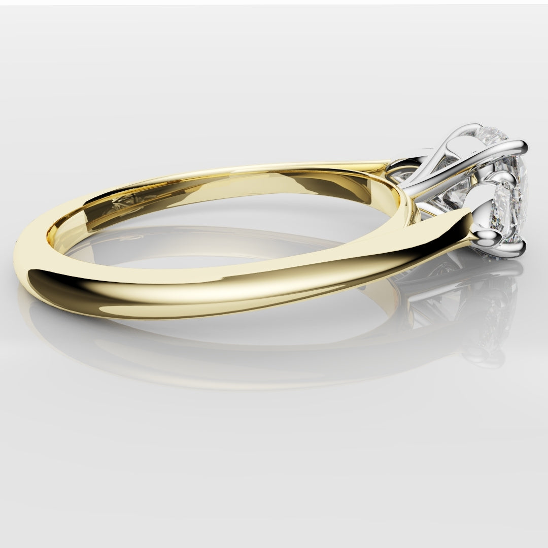 Cushion Cut Engagement Ring With Pear Shoulder Diamonds