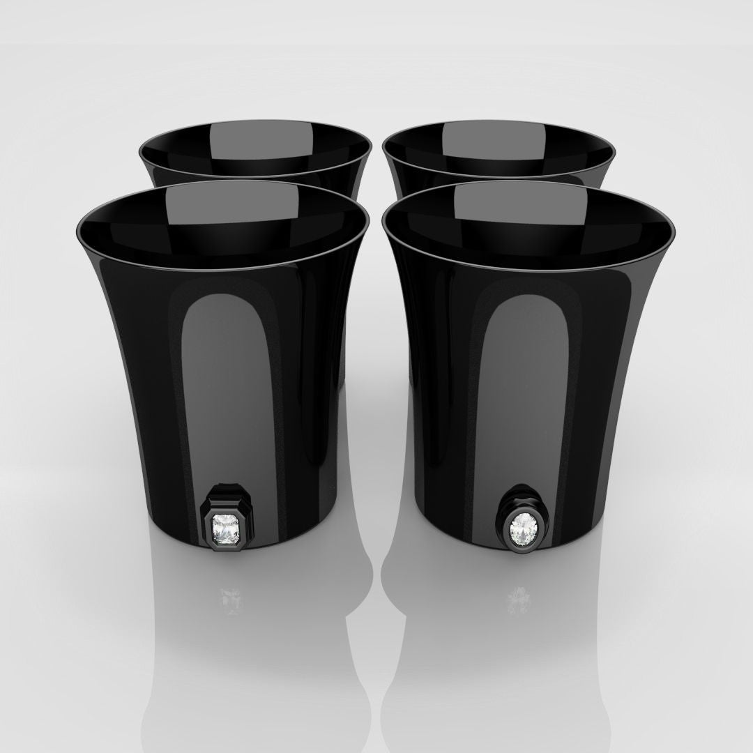 50mm Silver Shot Glasses (Plated Black)