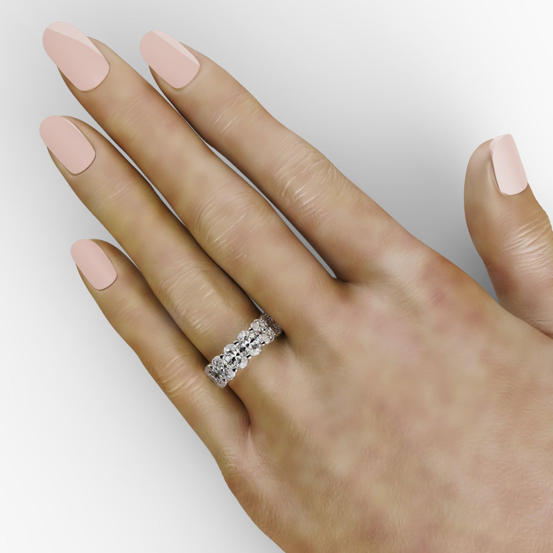 7.5ct Oval Diamond Full Eternity Ring - Platinum