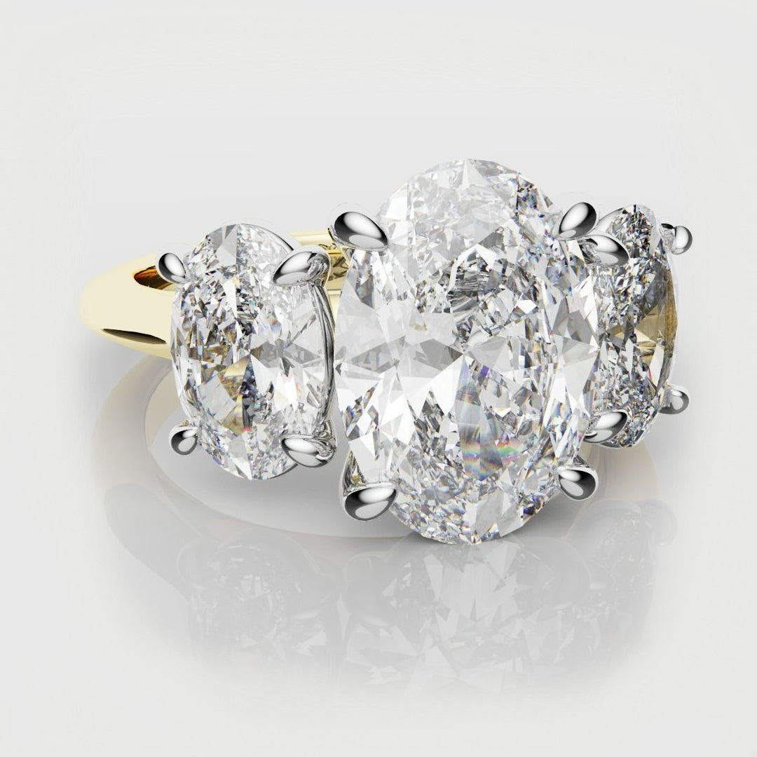 Oval Diamond Trilogy Engagement Ring