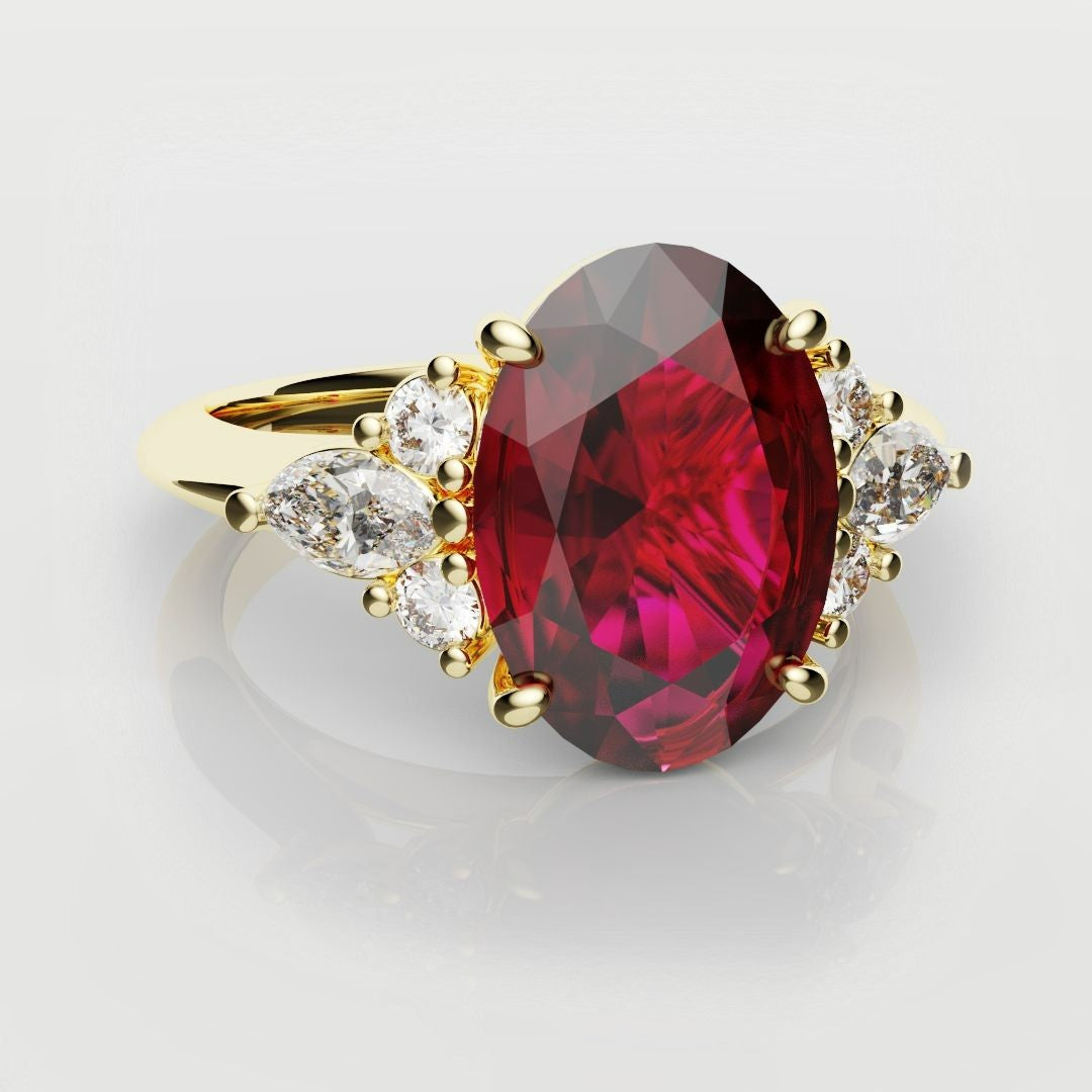2ct red ruby engagement ring
