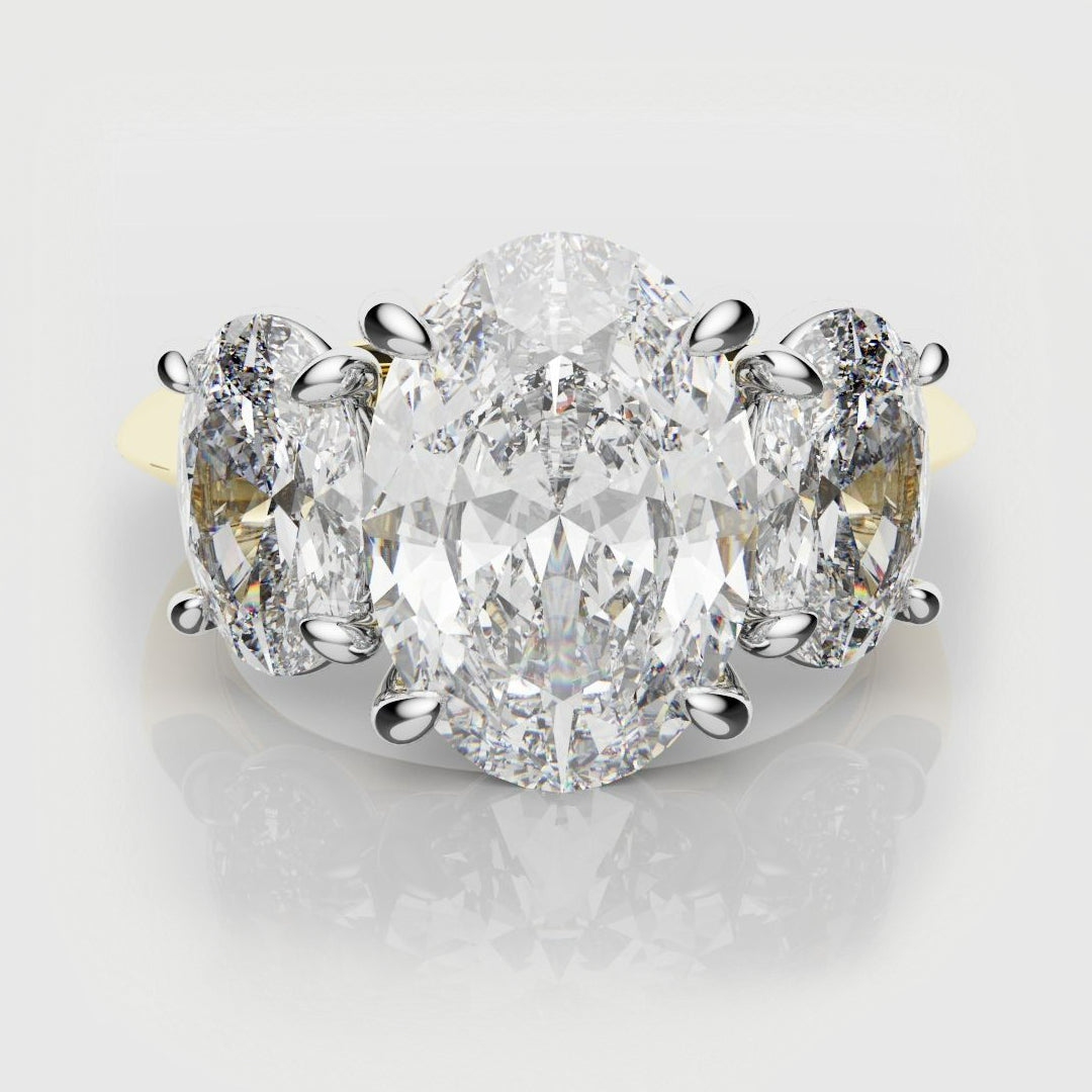 Oval Diamond Trilogy Engagement Ring
