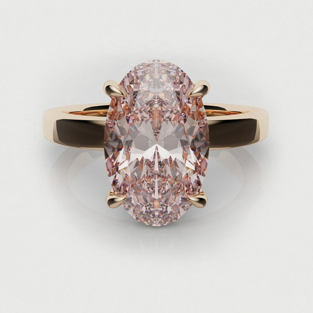oval pink diamond hidden halo engagement ring