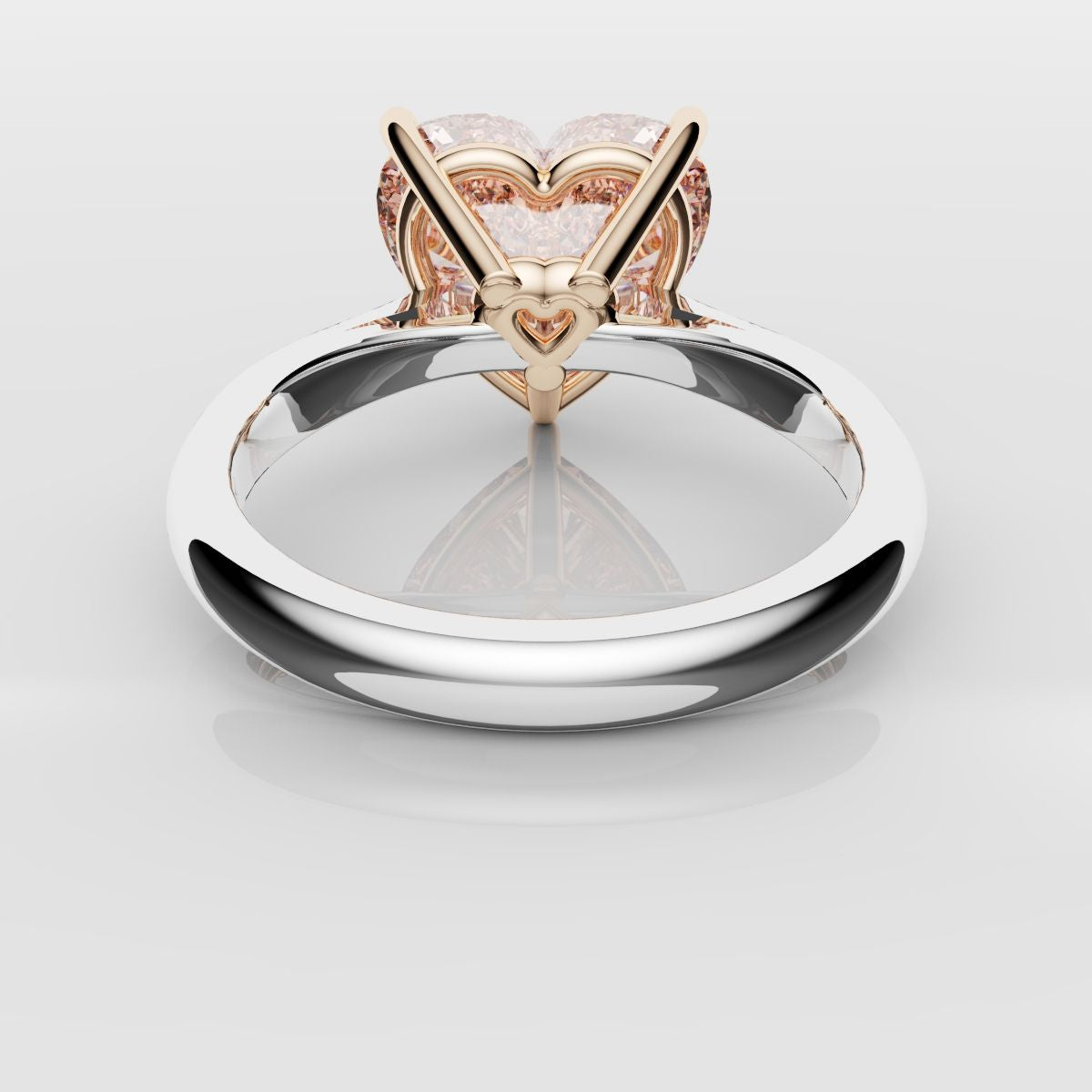 Solitaire Pink Heart Diamond Engagement Ring