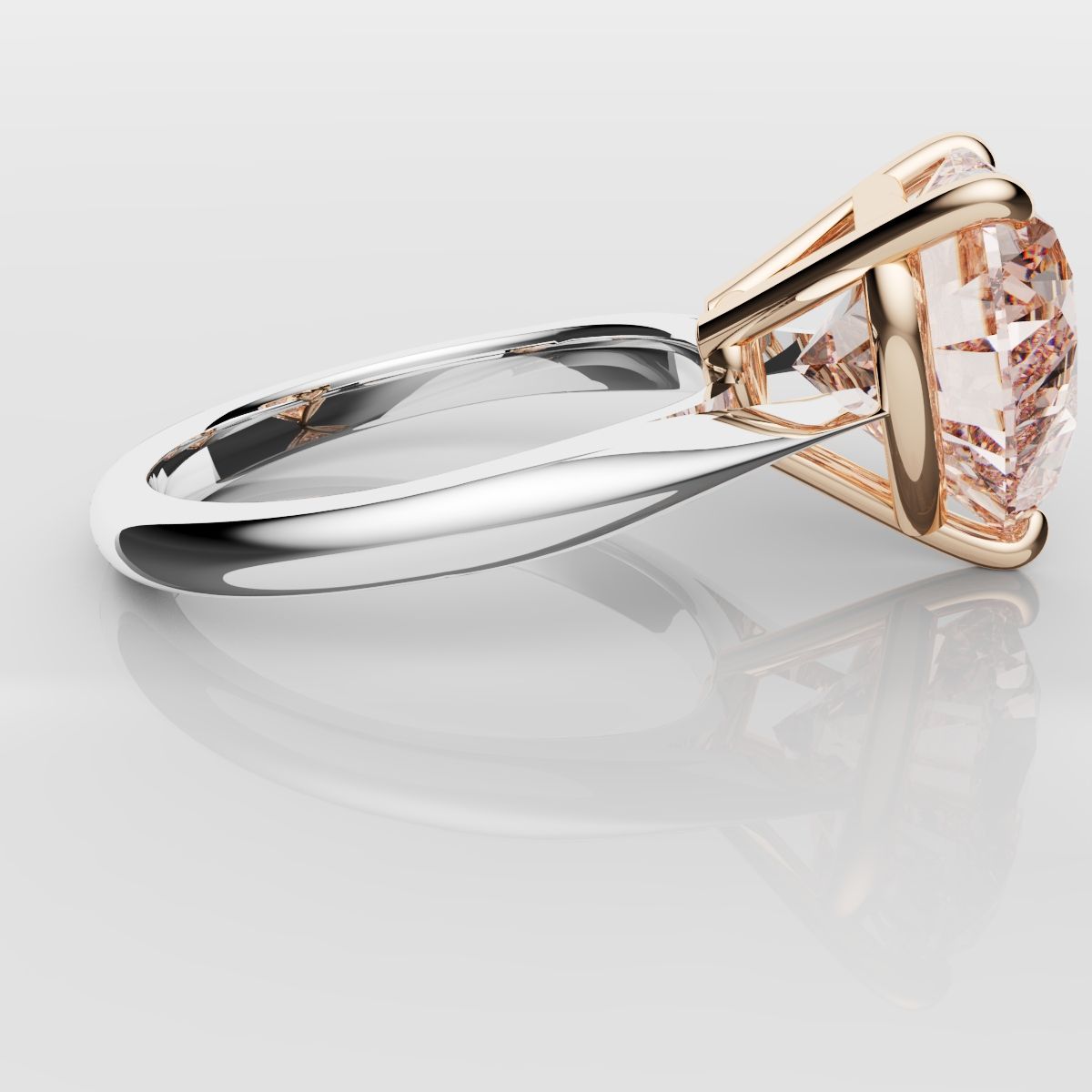 Solitaire Pink Heart Diamond Engagement Ring