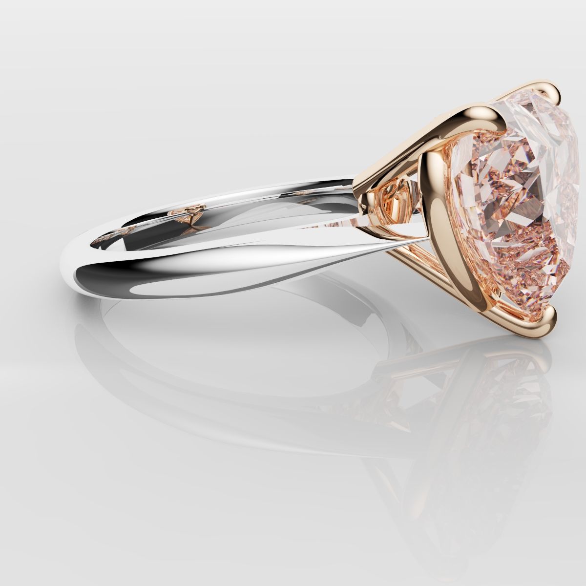 Solitaire Pink Heart Diamond Engagement Ring