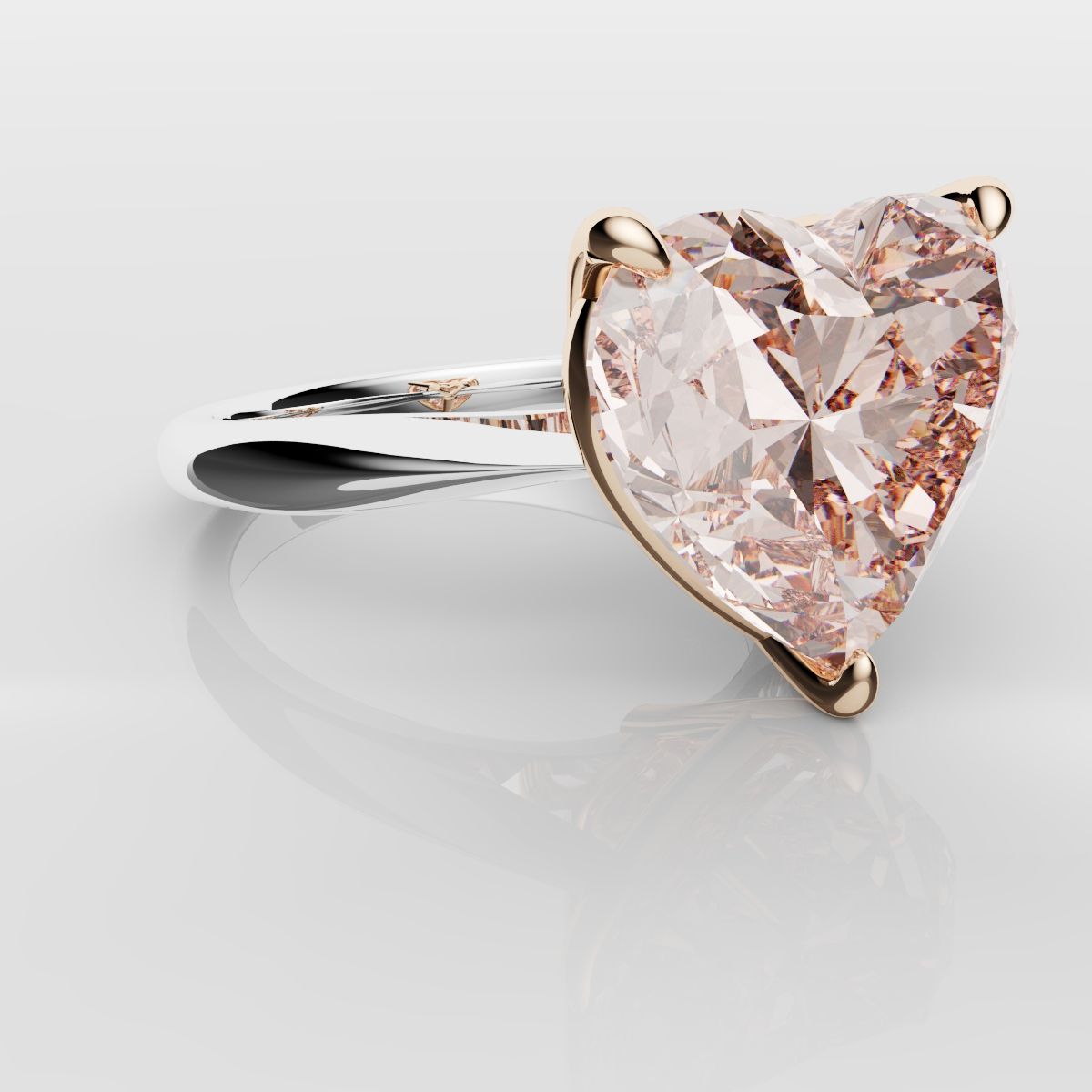 Solitaire Pink Heart Diamond Engagement Ring