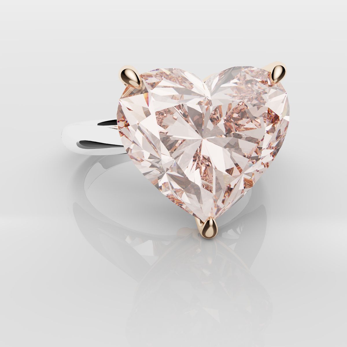 Solitaire Pink Heart Diamond Engagement Ring