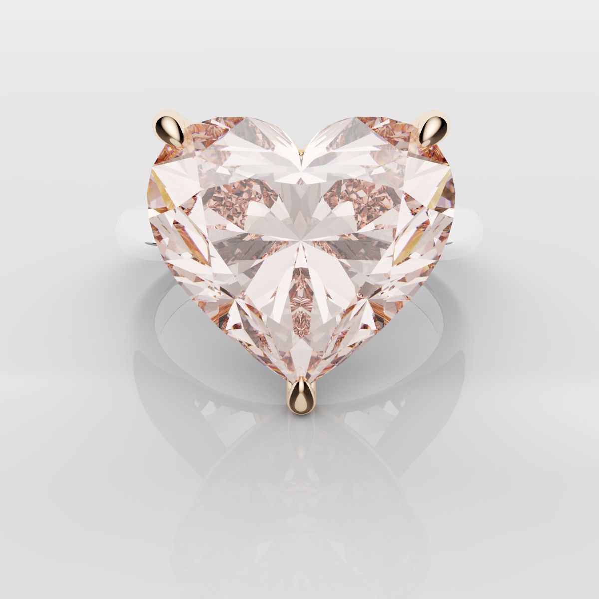 Solitaire Pink Heart Diamond Engagement Ring