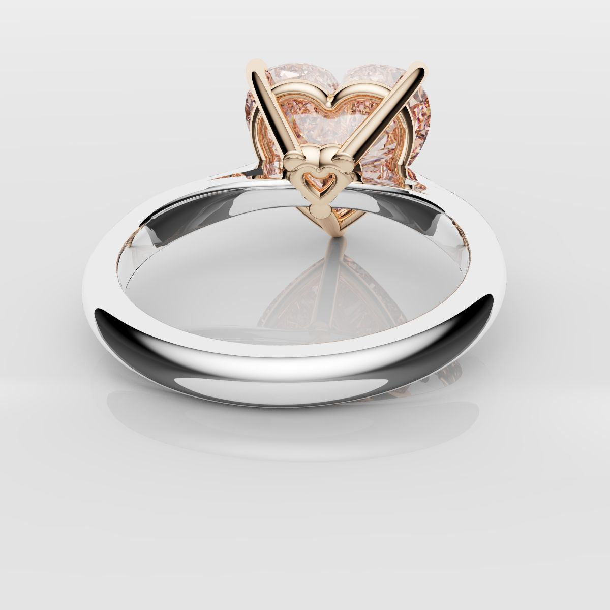 Solitaire Pink Heart Diamond Engagement Ring