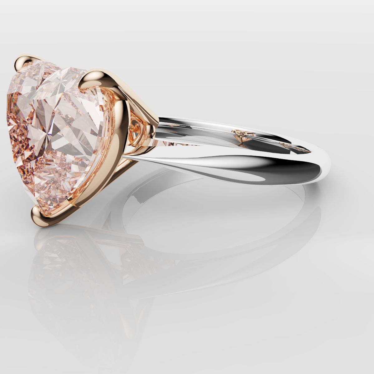 Solitaire Pink Heart Diamond Engagement Ring