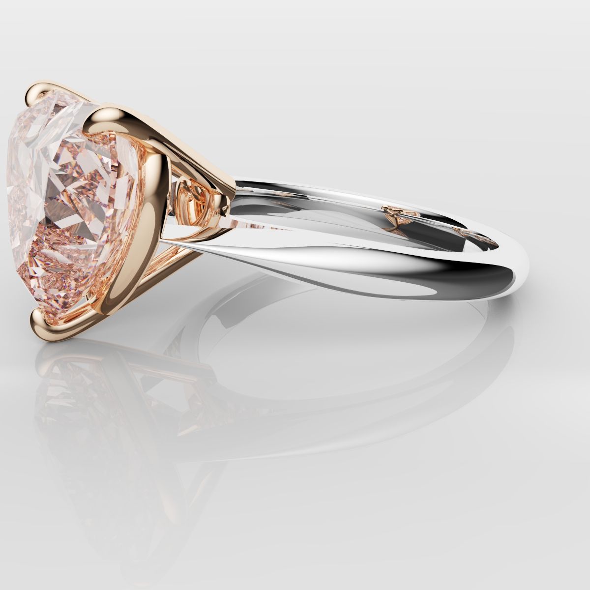 Solitaire Pink Heart Diamond Engagement Ring