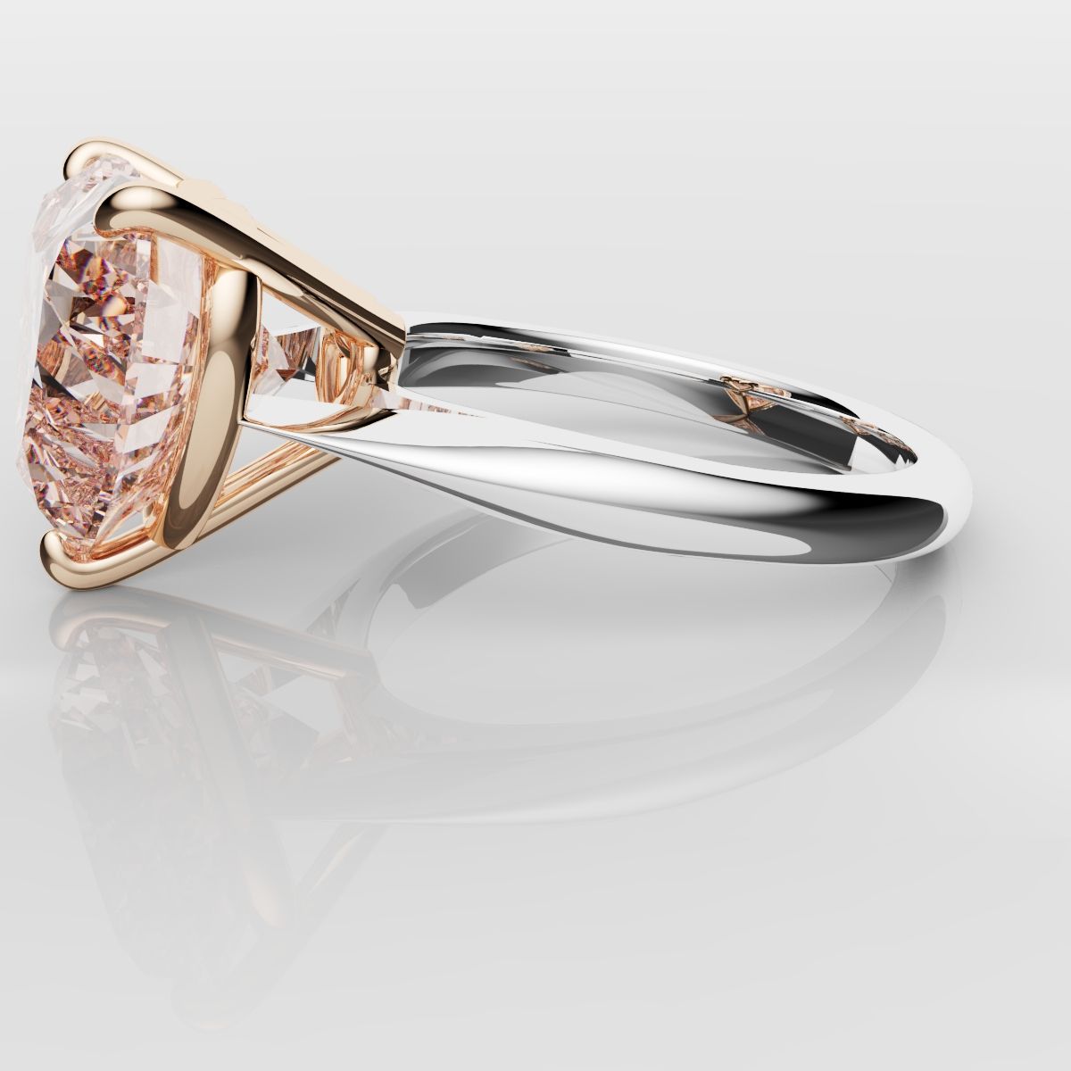 Solitaire Pink Heart Diamond Engagement Ring