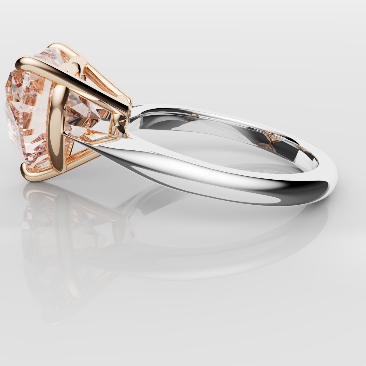 Solitaire Pink Heart Diamond Engagement Ring