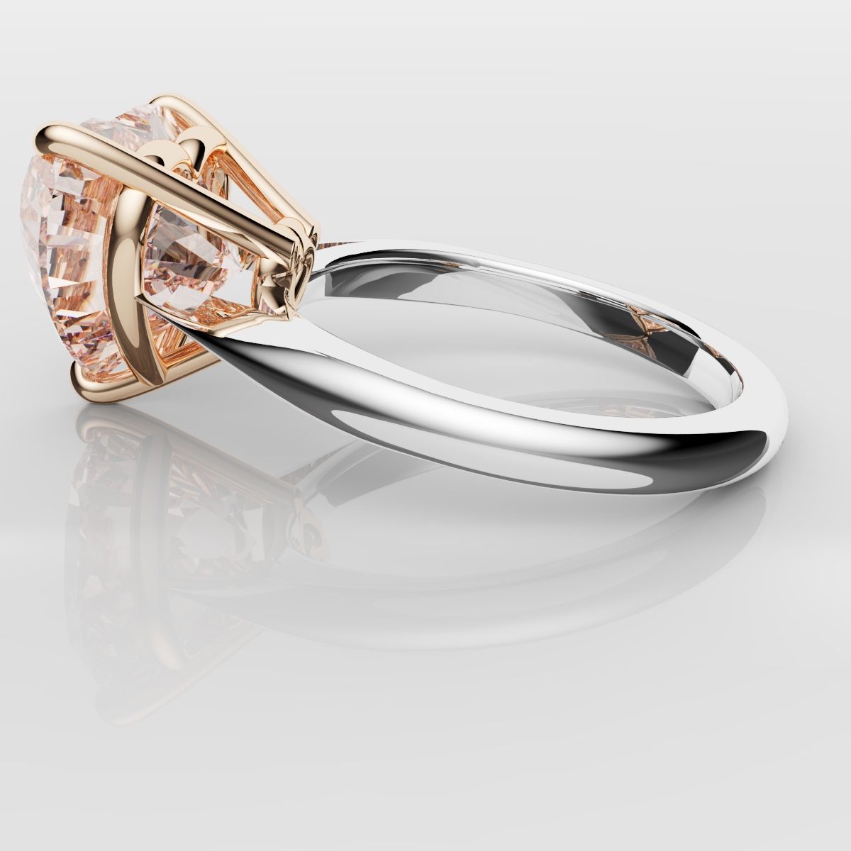 Solitaire Pink Heart Diamond Engagement Ring