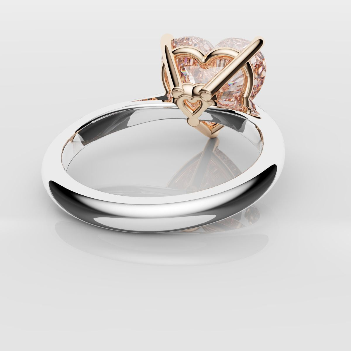 Solitaire Pink Heart Diamond Engagement Ring
