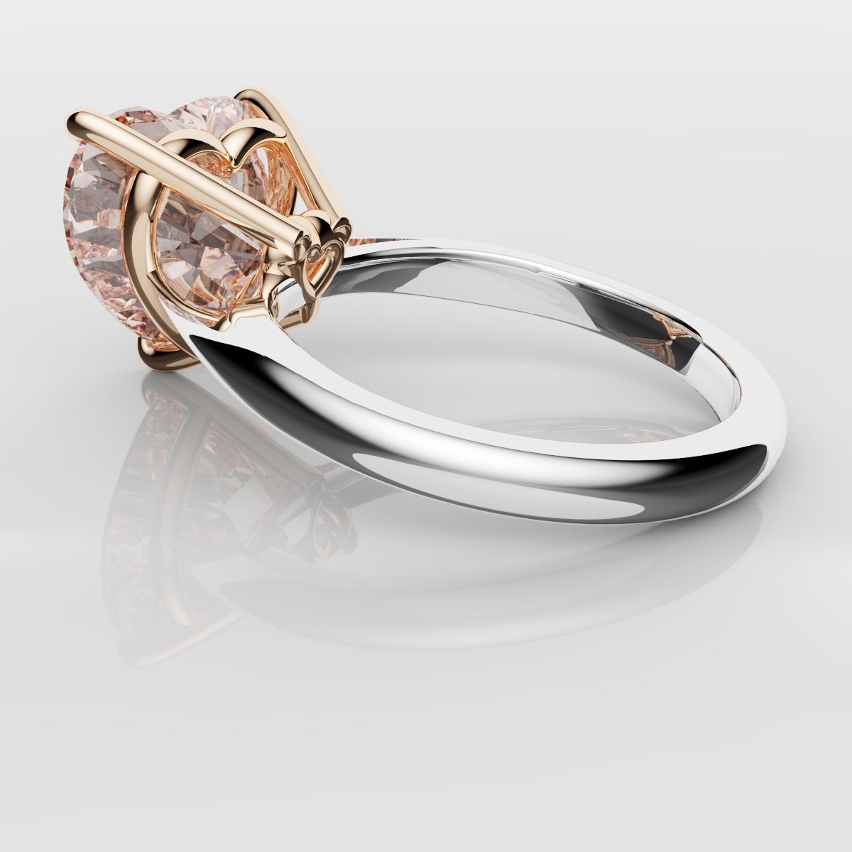 Solitaire Pink Heart Diamond Engagement Ring