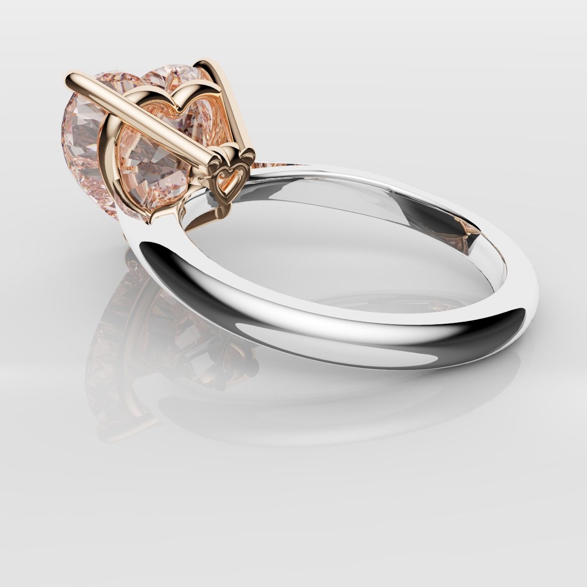 Solitaire Pink Heart Diamond Engagement Ring
