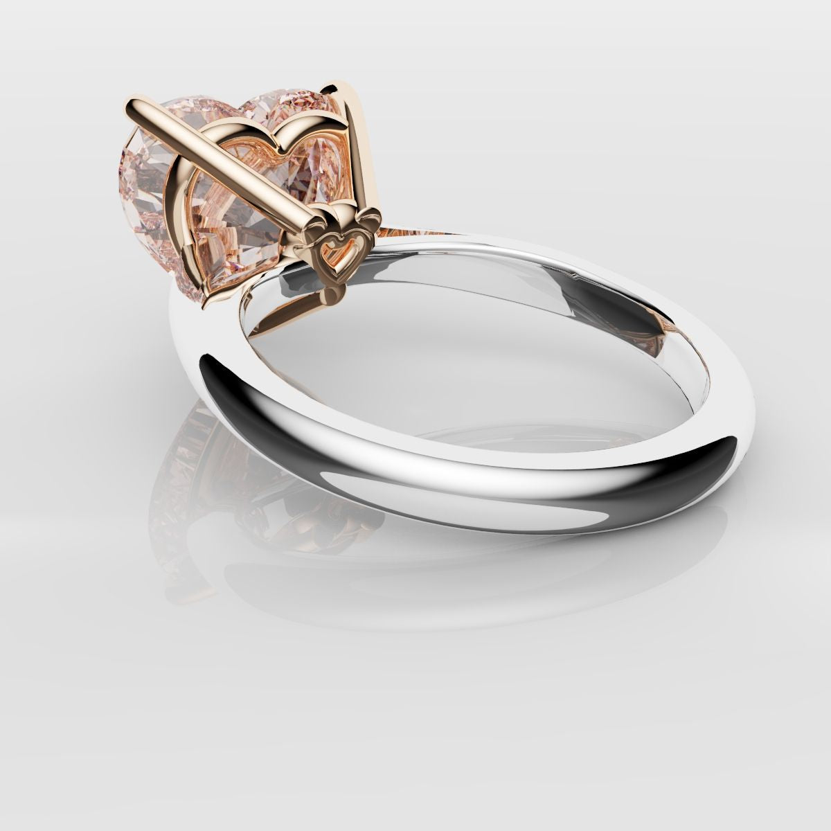Solitaire Pink Heart Diamond Engagement Ring