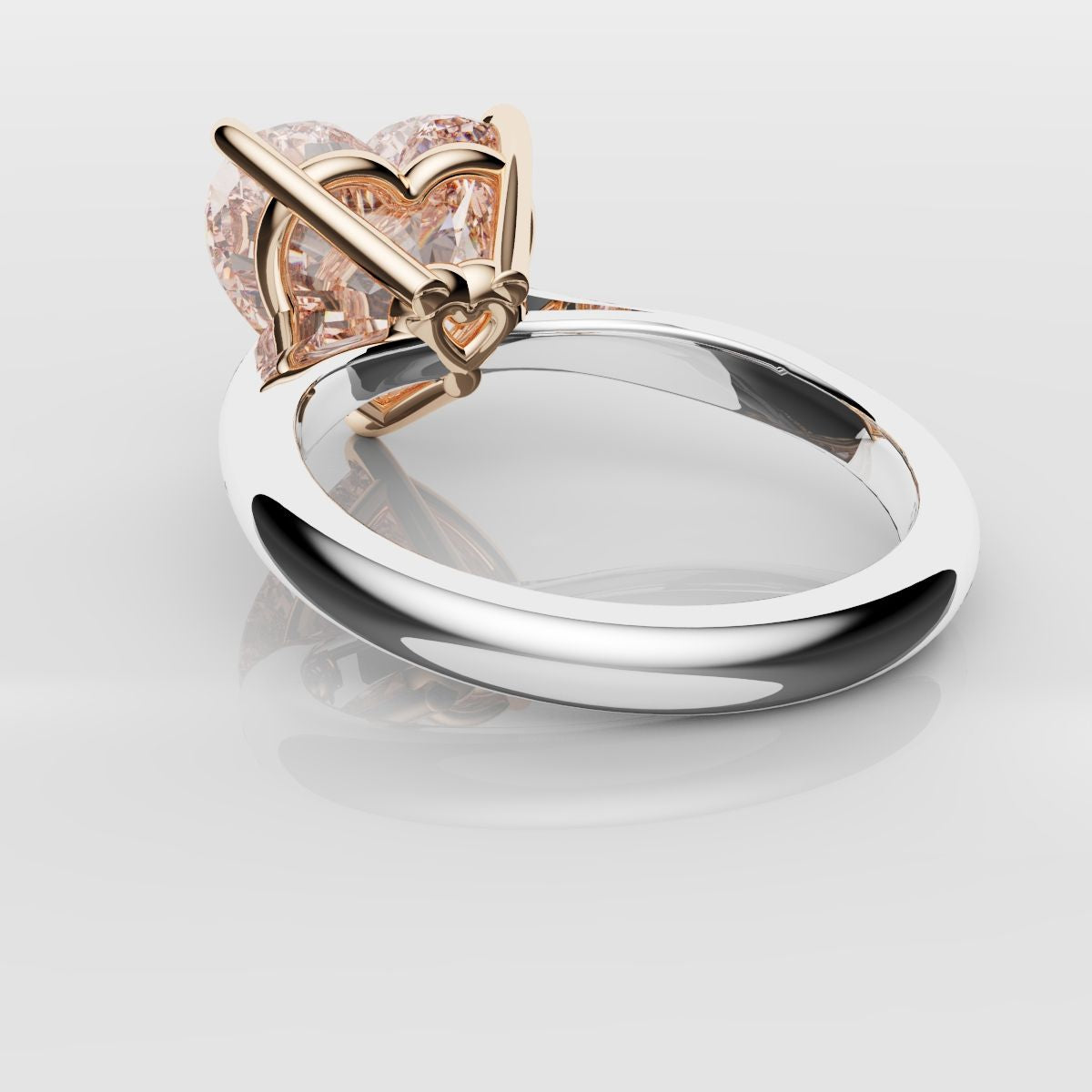 Solitaire Pink Heart Diamond Engagement Ring