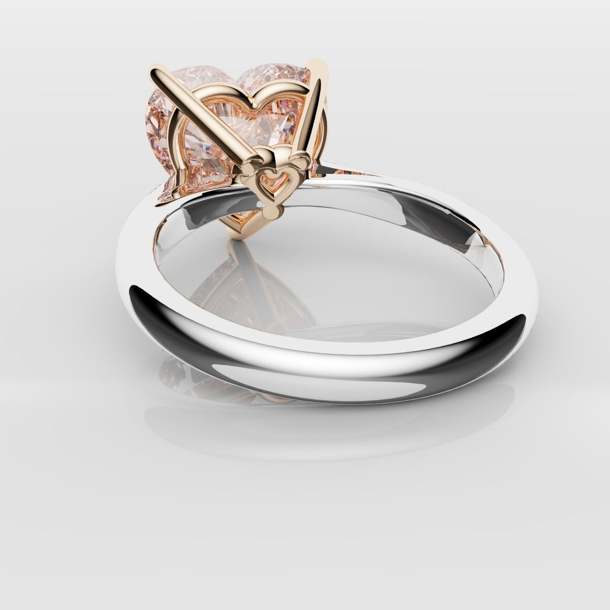 Solitaire Pink Heart Diamond Engagement Ring