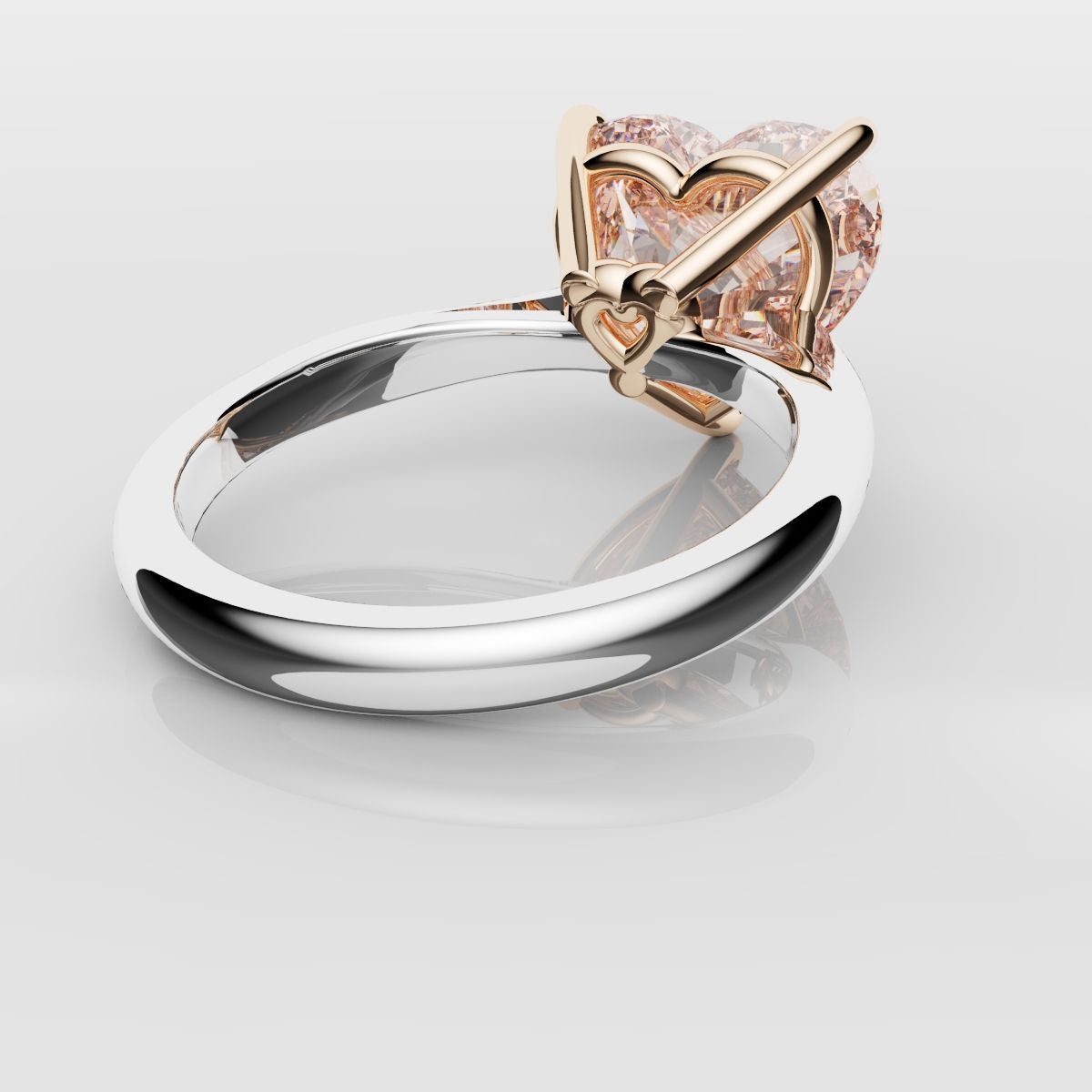 Solitaire Pink Heart Diamond Engagement Ring