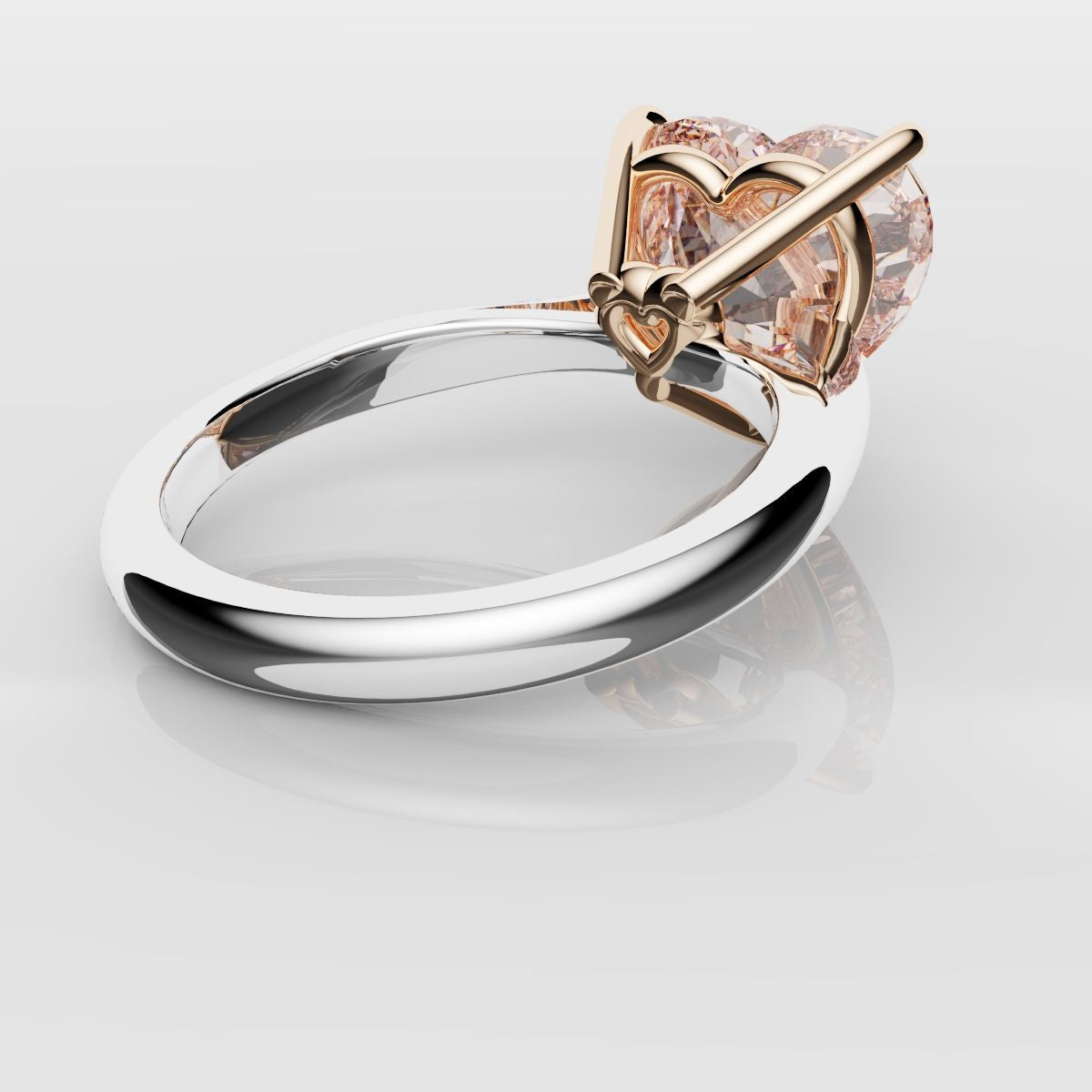 Solitaire Pink Heart Diamond Engagement Ring