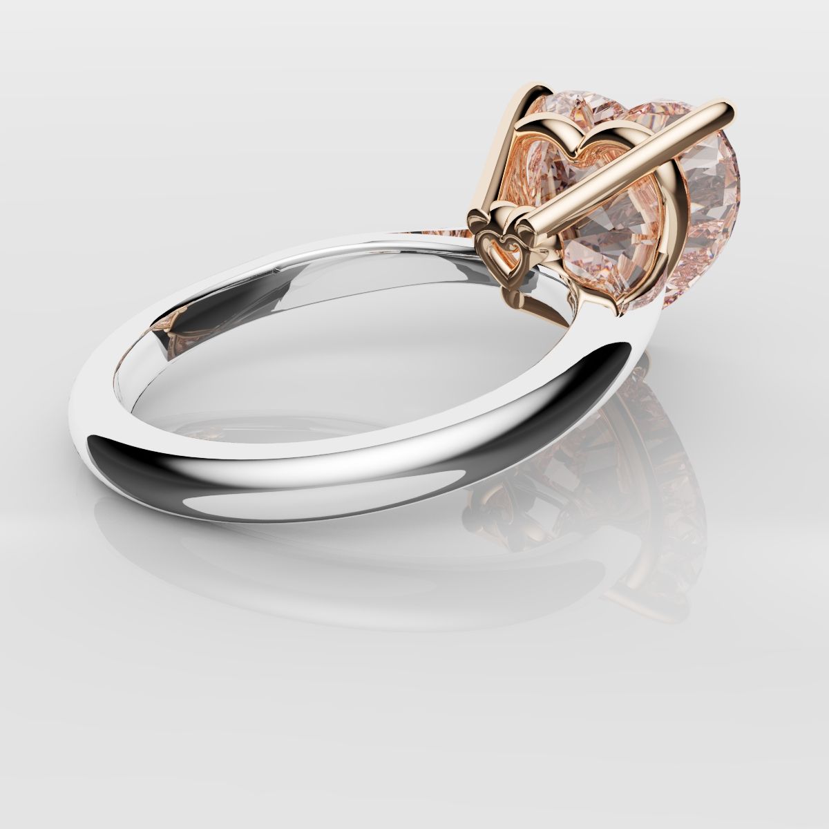 Solitaire Pink Heart Diamond Engagement Ring
