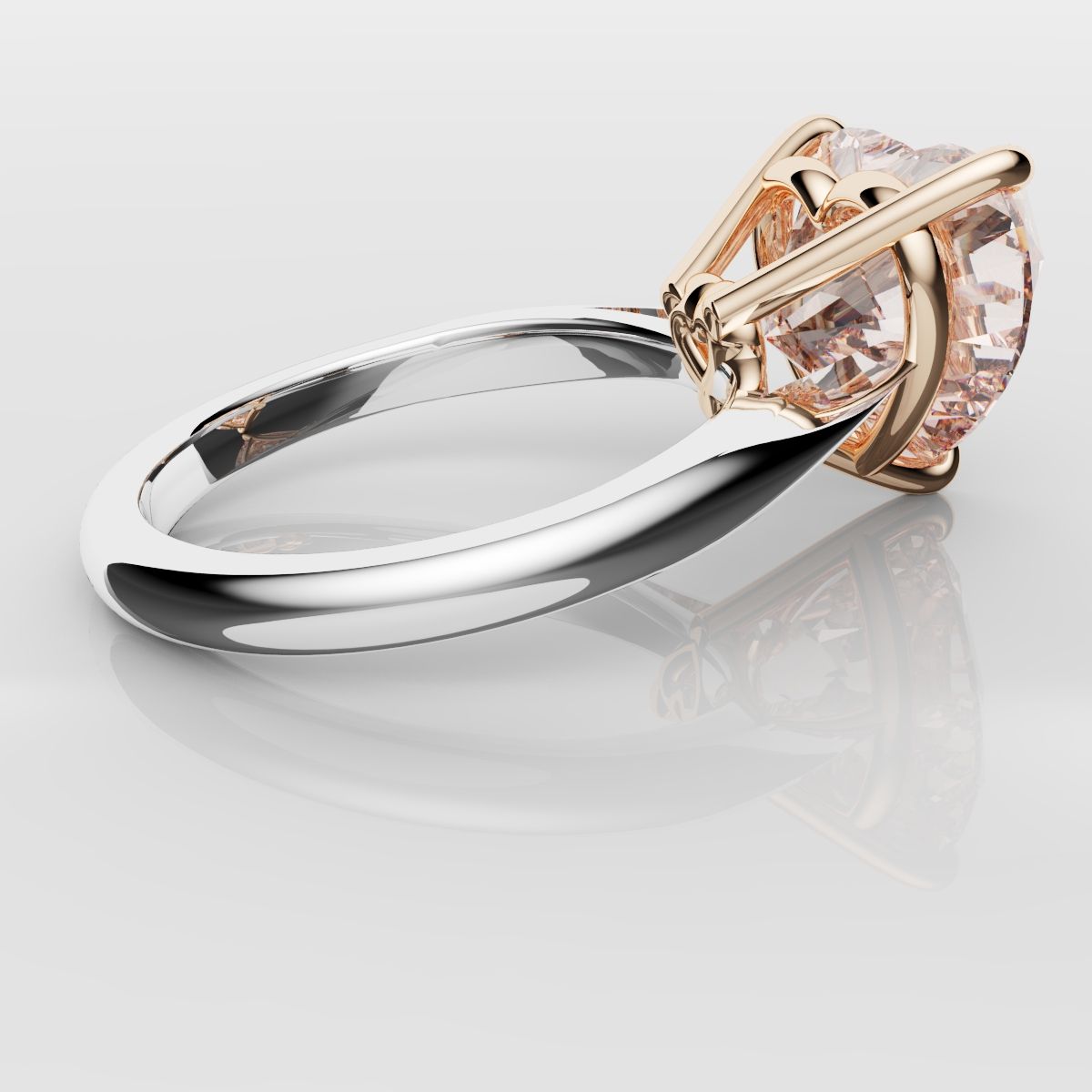 Solitaire Pink Heart Diamond Engagement Ring