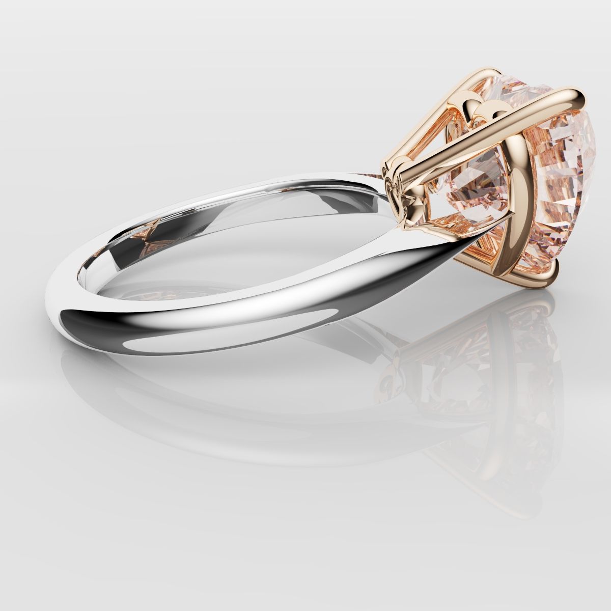 Solitaire Pink Heart Diamond Engagement Ring