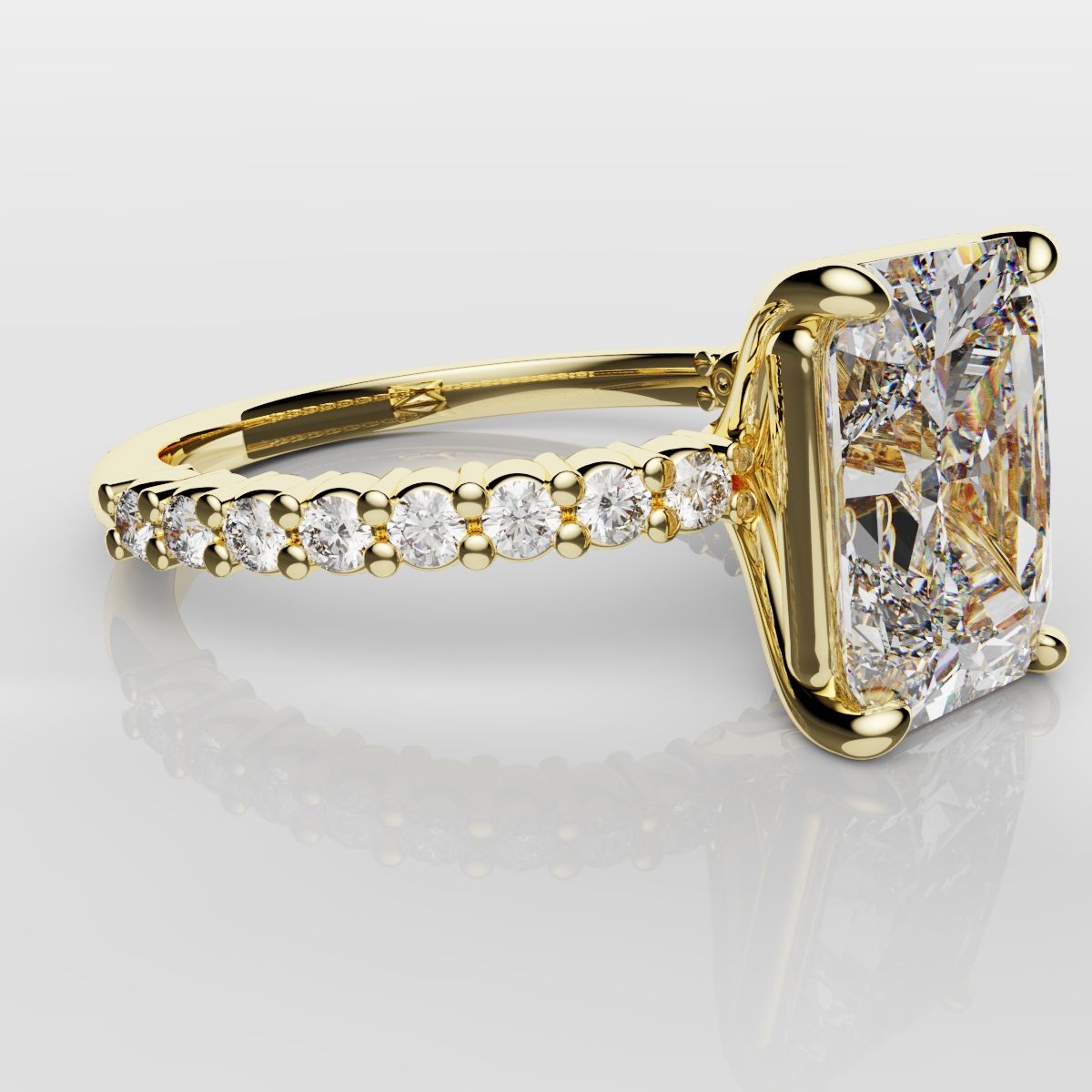 Radiant Cut Engagement Ring Shared Claw
