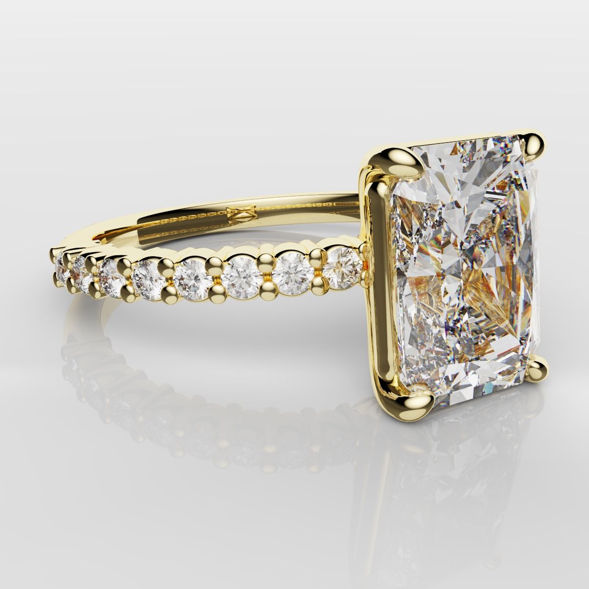 Radiant Cut Engagement Ring Shared Claw