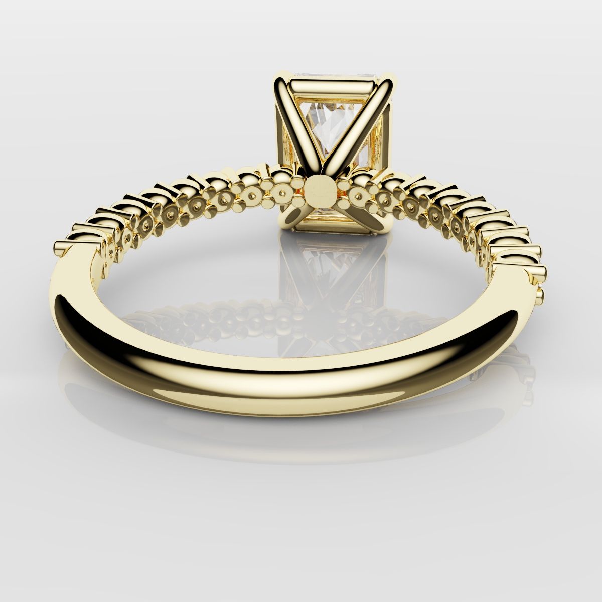 Radiant Cut Engagement Ring Shared Claw