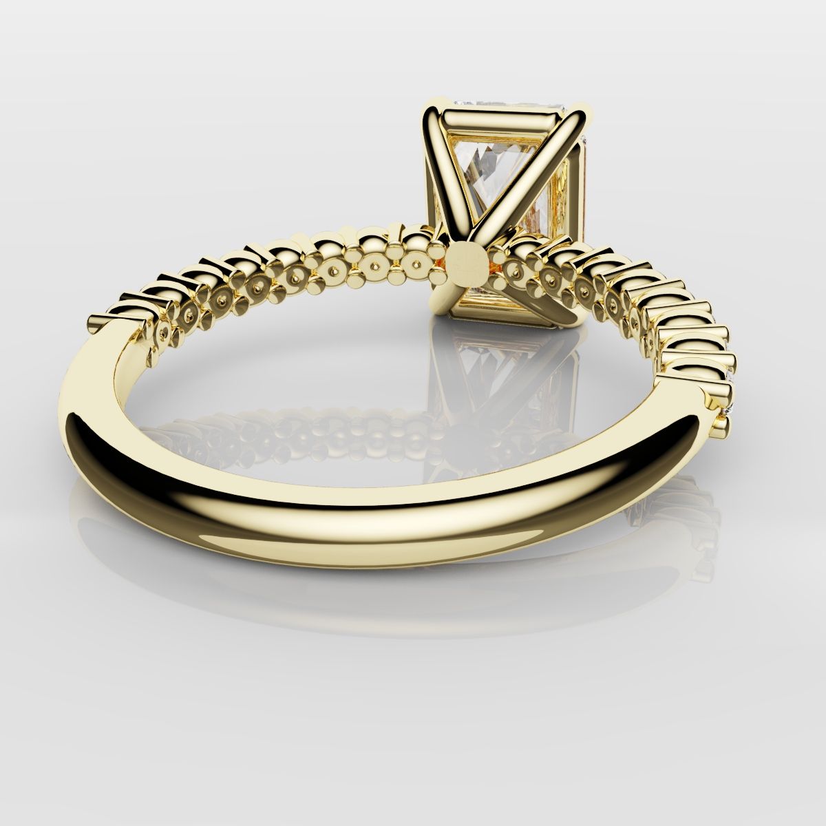 Radiant Cut Engagement Ring Shared Claw