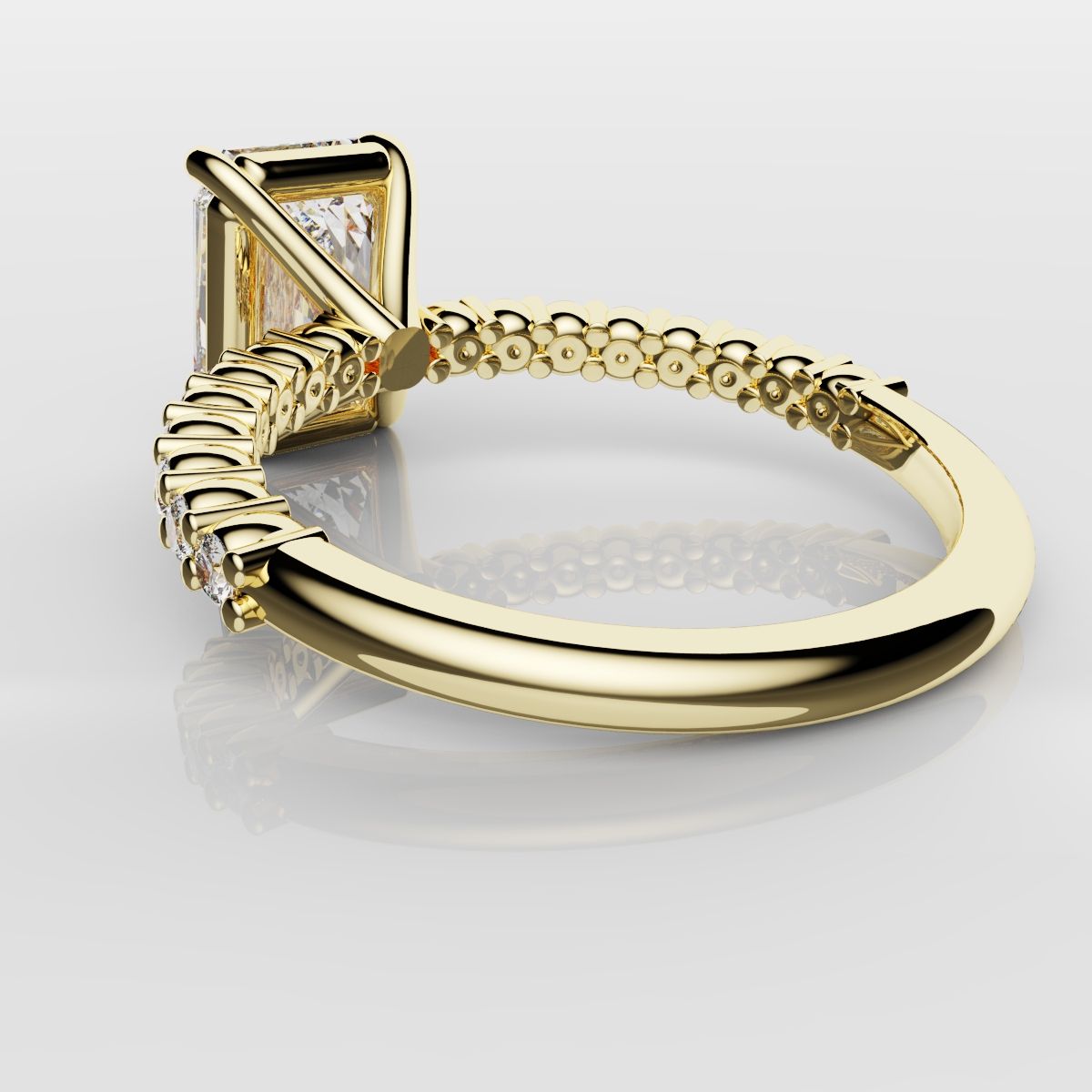 Radiant Cut Engagement Ring Shared Claw