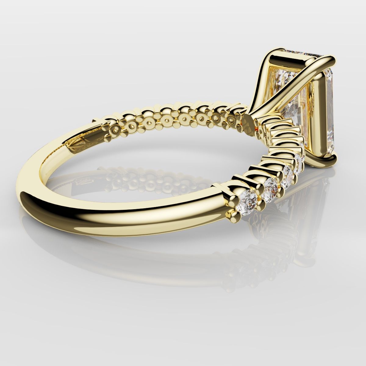 Radiant Cut Engagement Ring Shared Claw