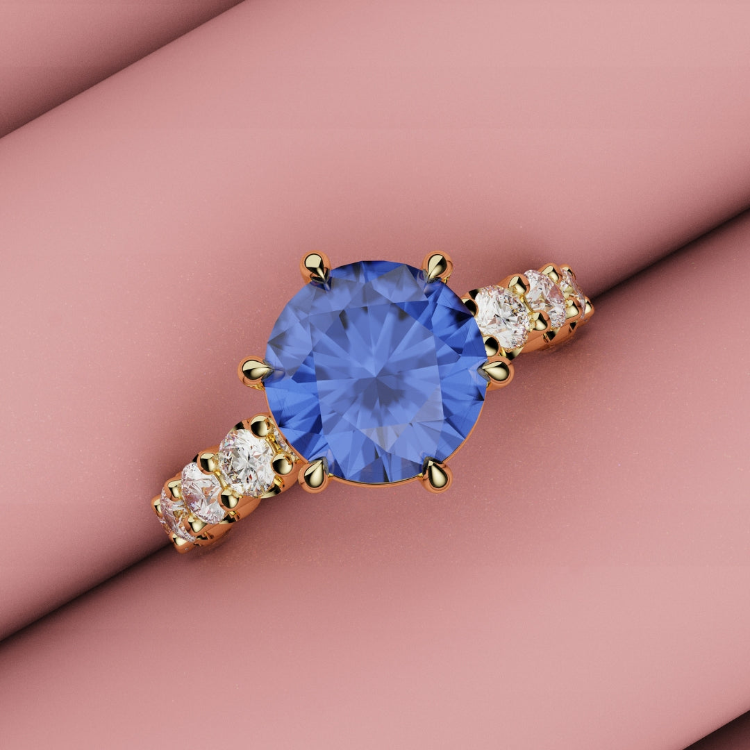 blue sapphire engagement ring