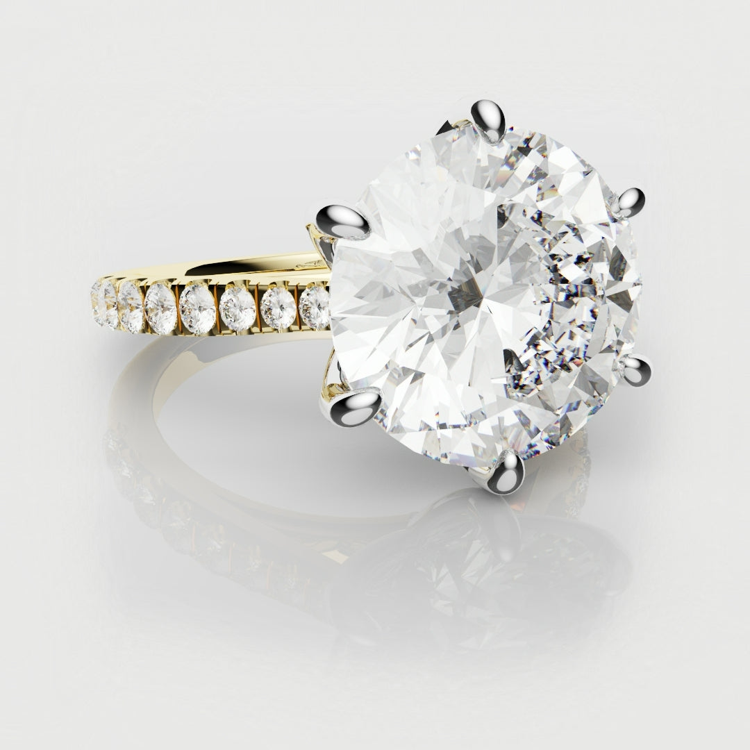 Round Brilliant Cut Tulip Detail Engagement Ring