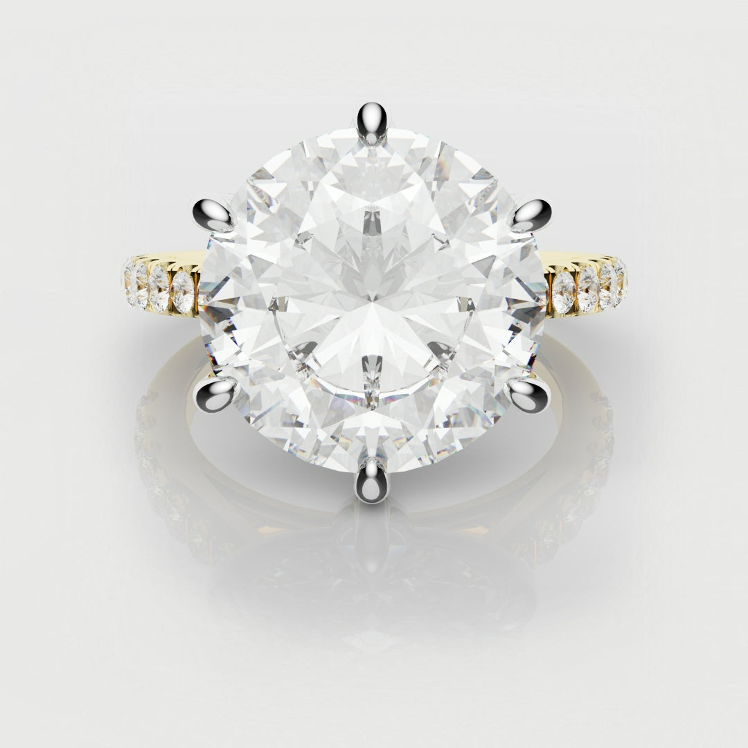 Round Brilliant Cut Tulip Detail Engagement Ring