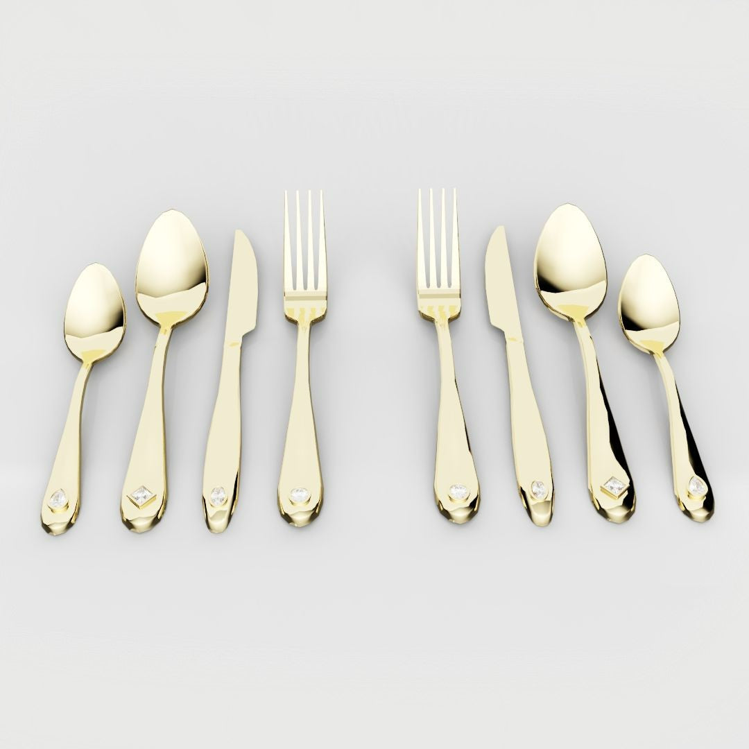 18ct Yellow Gold Cutlery Set