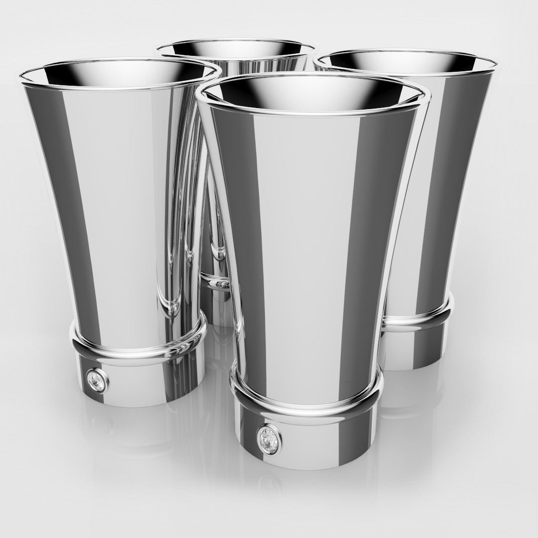 White Gold Shot Glasses