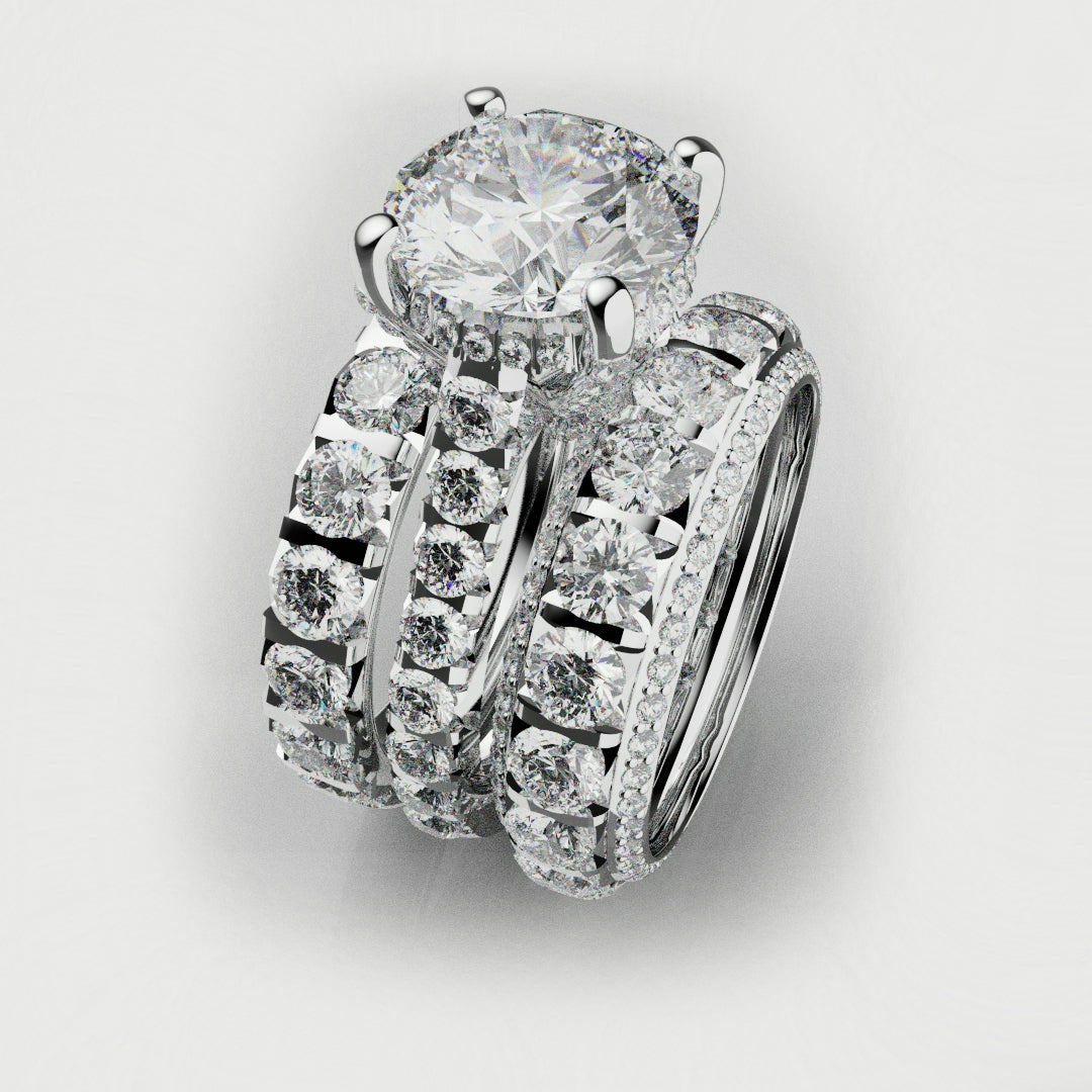 Kevin and Sally - Eternity With 3 x Diamond Rows