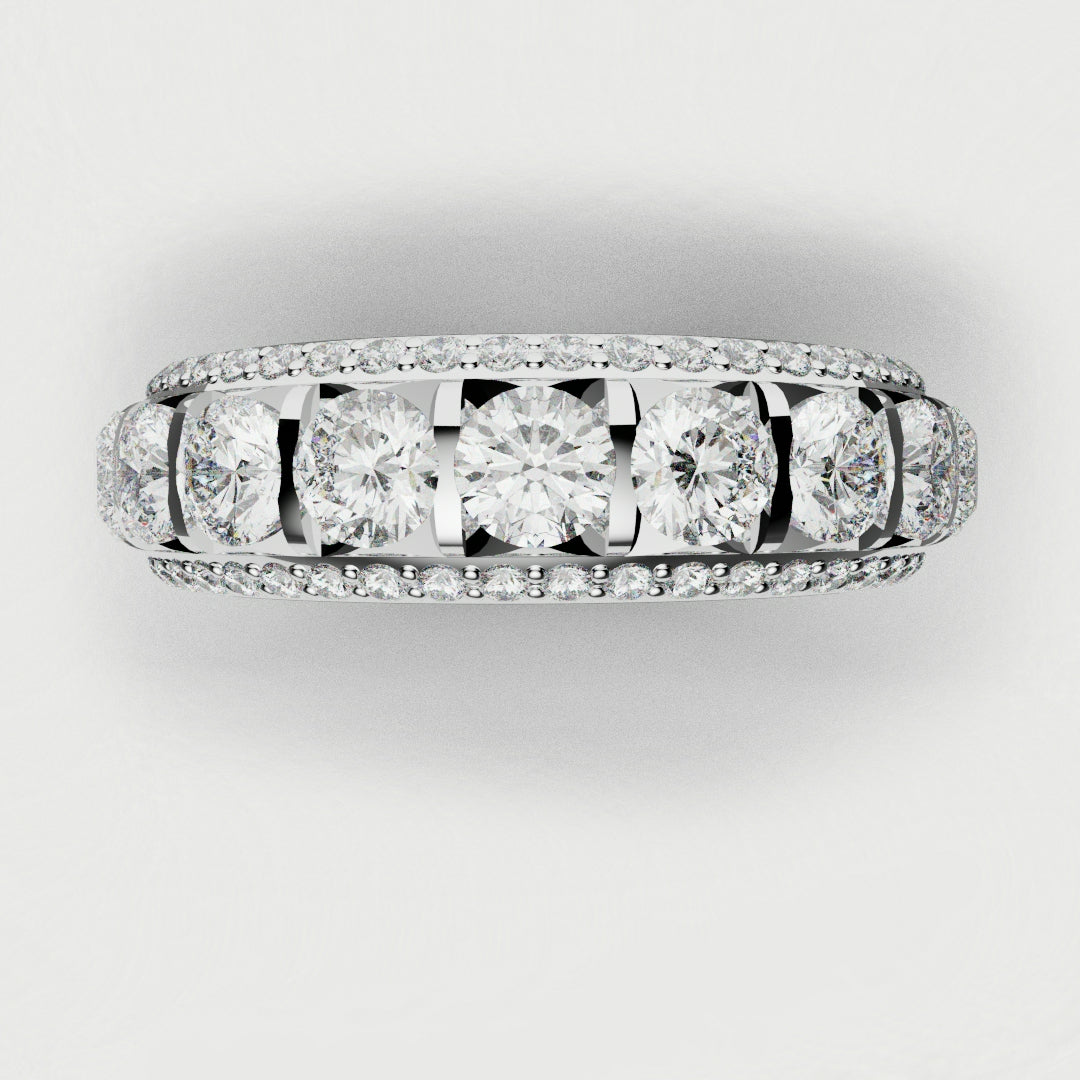 Kevin and Sally - Eternity With 3 x Diamond Rows