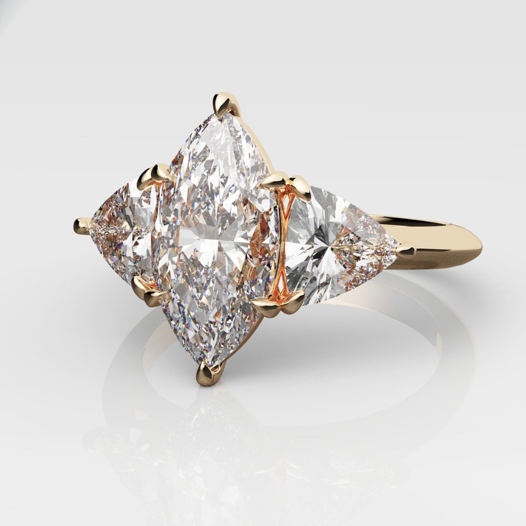 Marquise and Trilliant Trilogy Engagement Ring