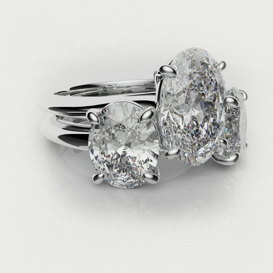 Toi & Moi Oval Diamond Bridal Set