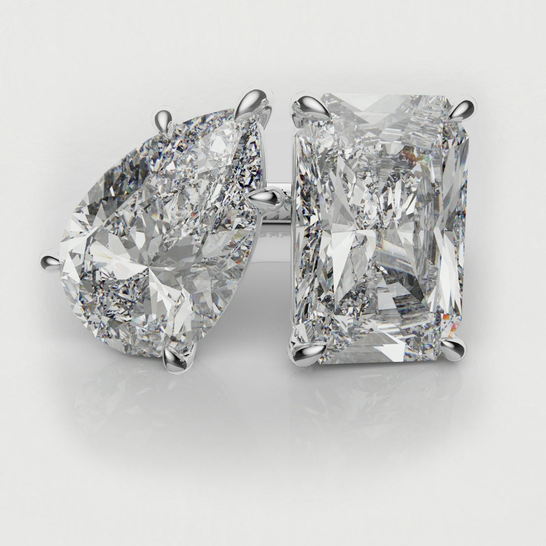 pear and radiant cut diamond ring