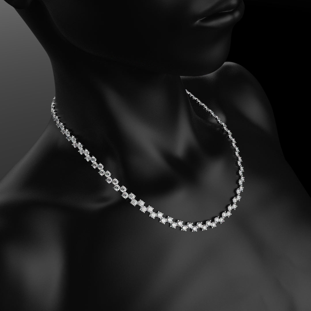 Bespoke Zig-Zag Necklace - 0.3ct Each Diamond
