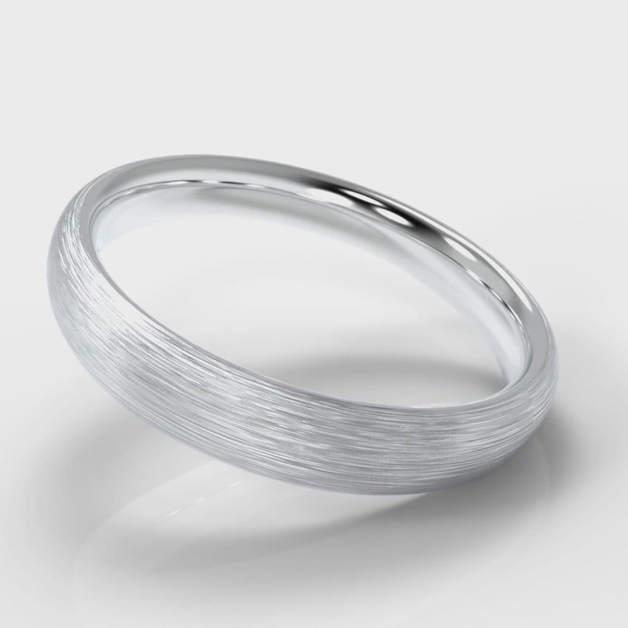 4mm Court Shaped Comfort Fit Brushed Wedding Ring