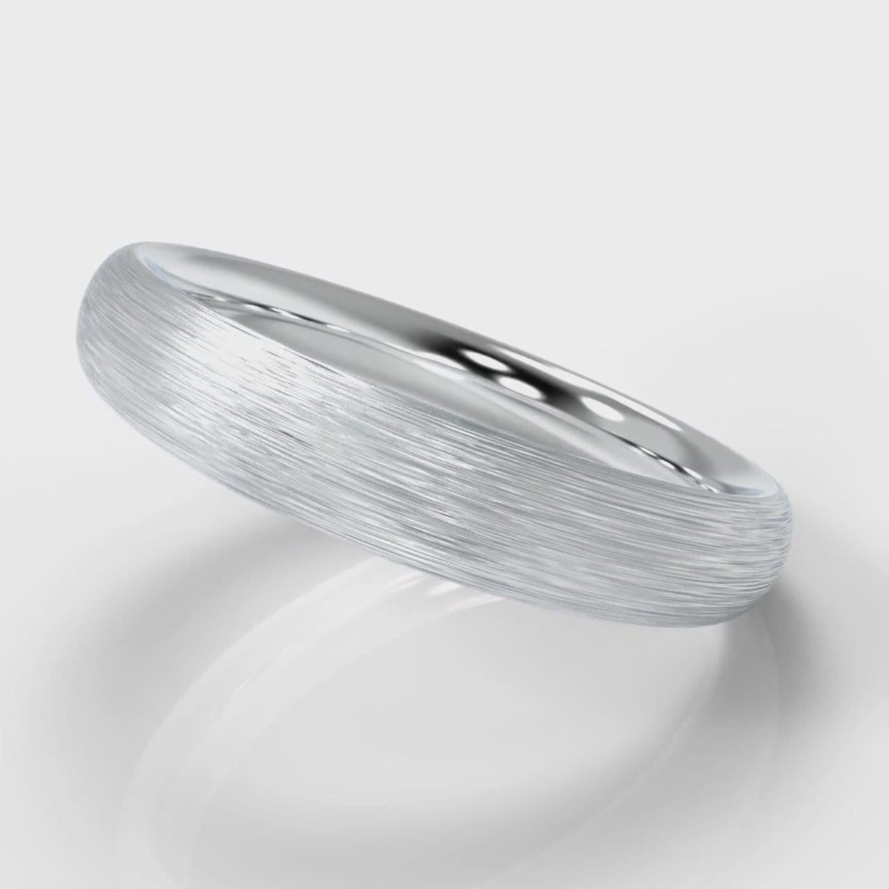 4mm Court Shaped Comfort Fit Brushed Wedding Ring