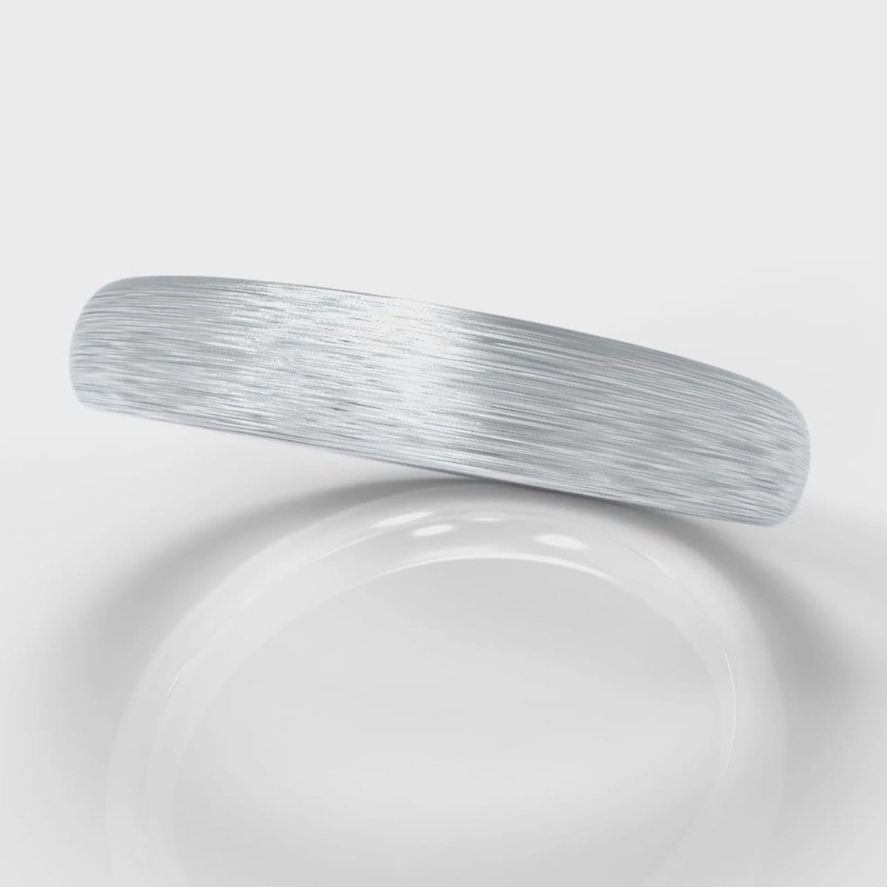 4mm Court Shaped Comfort Fit Brushed Wedding Ring